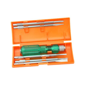 Truliving_Hand Tools & Hardware-Screwdriver & Screwdriver Set-Tools & Hardware-TAPARIA 831 Screw Driver Set with Neon Bulb (Silver)| Alloy Steel