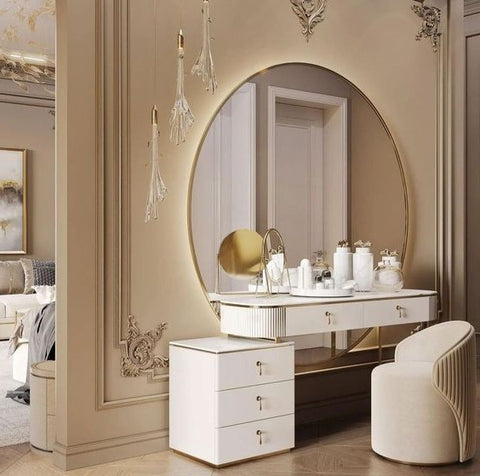 Trueliving Grey Luxury Dresser Table H 71 x W 23 x D 16
