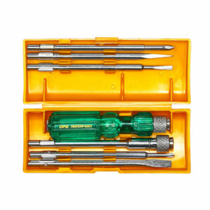 Truliving_Hand Tools & Hardware-Screwdriver & Screwdriver Set-Tools & Hardware-TAPARIA 840 Screw Driver Set with Bulb | Neon, Silver and Green