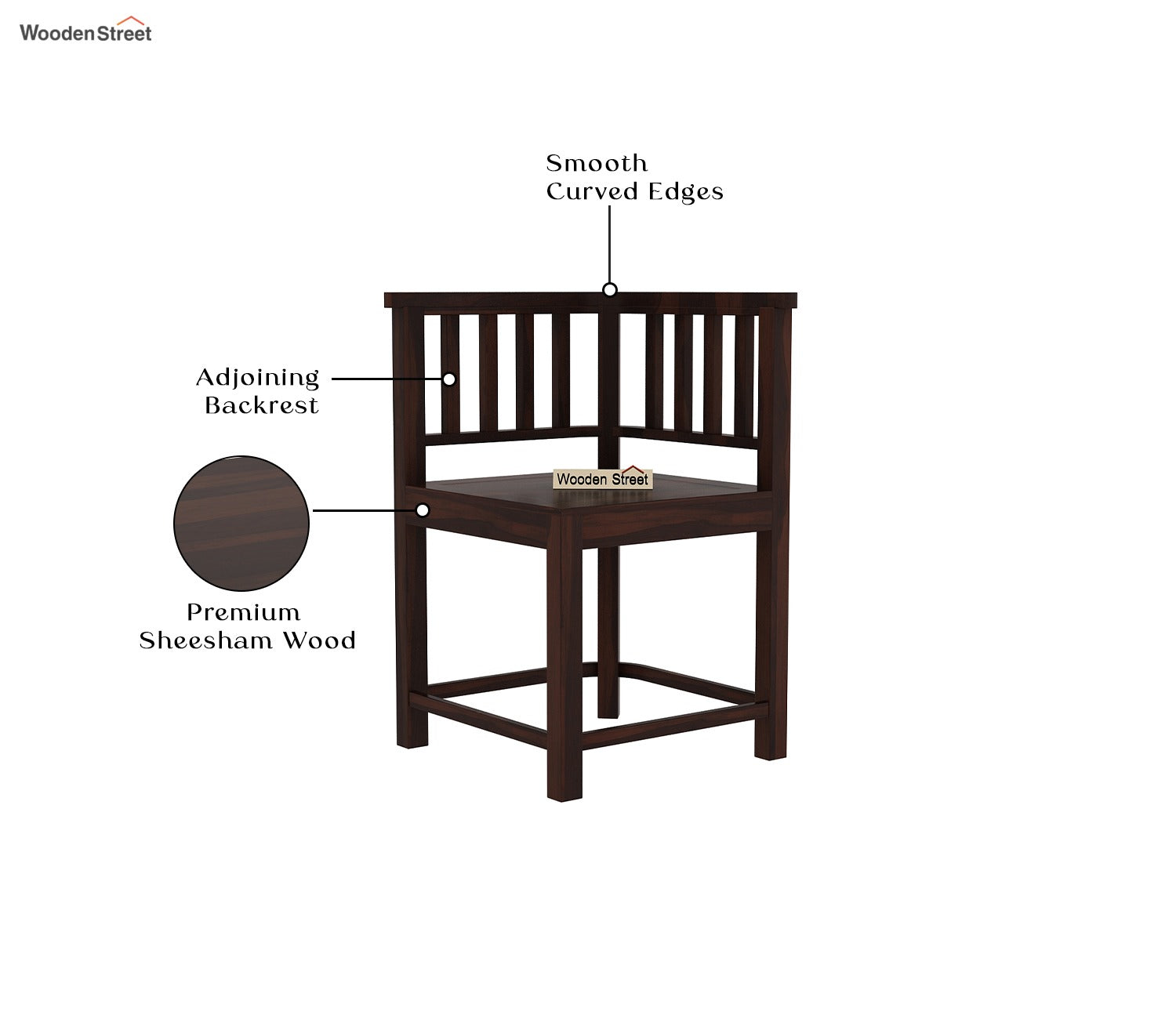 Cohoon Sheesham Wood 4 Seater Dining Set (Walnut Finish)