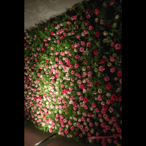 TrueLiving Golden Cart Wall Grass With Flower I Artificial Grass With Flower for Wall Decoration I Vertical Garden Artificial Mat I Artificial Grass Tiles for Balcony and Garden  20" x 20"
