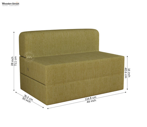 Voltz Fabric Sofa Cum Bed (72 x 46 Inch, Fresh Mint)