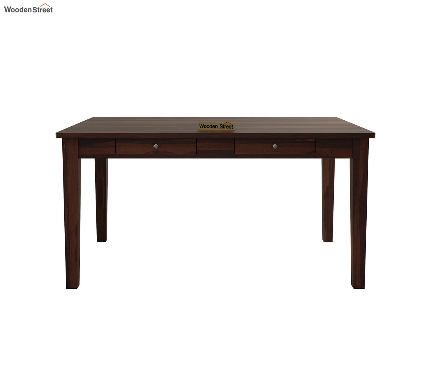 Mcbeth 6 Seater Compact Dining Table With Storage (Walnut Finish)