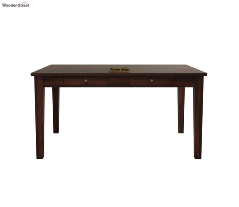 Mcbeth 6 Seater Compact Dining Table With Storage (Walnut Finish)