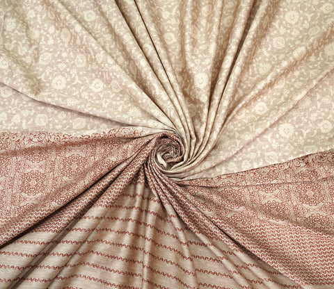 Acanthus Classic Printed King Size Bedsheet (Beige)