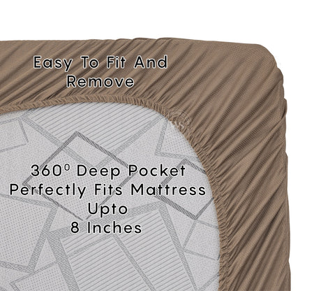 Matrix Ultra Soft Melange Cotton Breathable Hypoallergenic Waterproof Mattress Protector (King Size, Cream, 72 x 72 Inches)