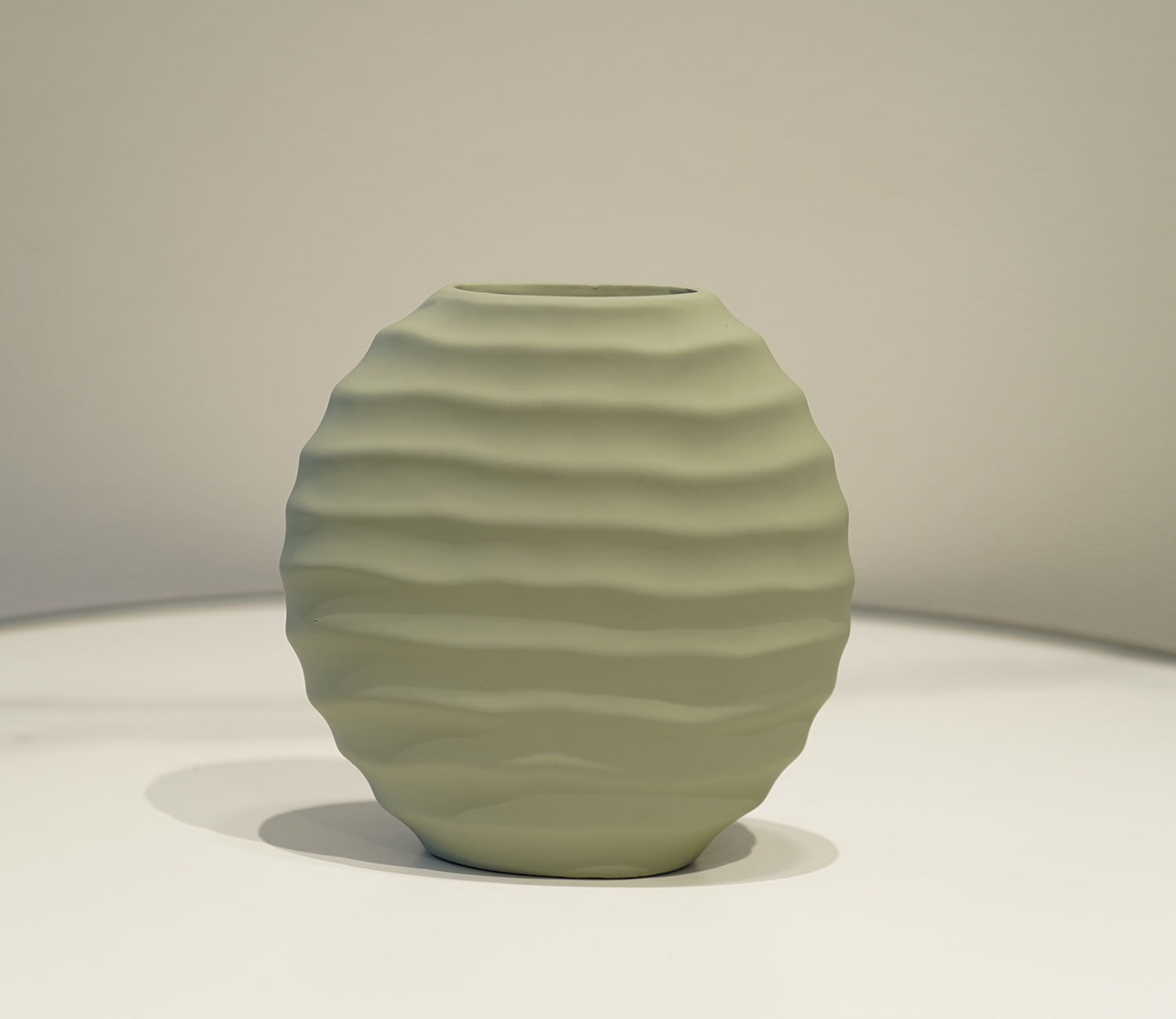 Delicate Abstract Ceramic Vase (Green, S)