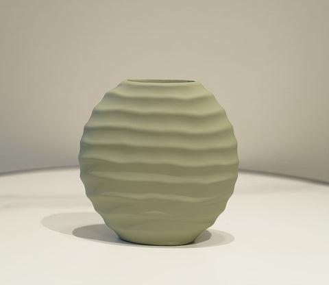 Delicate Abstract Ceramic Vase (Green, S)