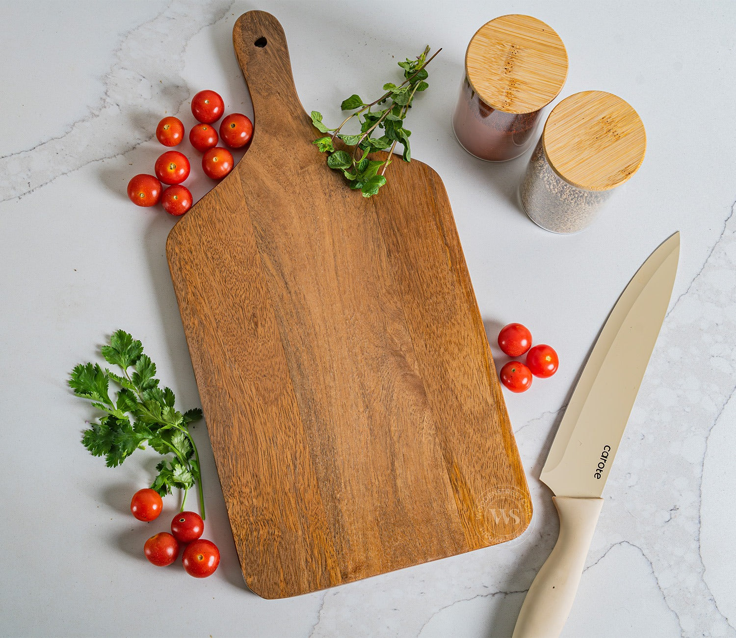 Hollis Natural Mango Wood Handcrafted Non Slip Chopping Board for Kitchen