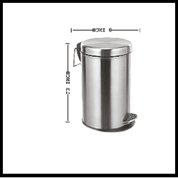 Trueliving_DUSTBIN PEDAL PLAIN (10x14)_Silver_Steel