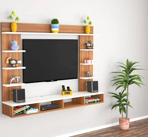 Trueliving Wall-Mounted Classy Tv Unit with Shelf & Drawers 137.2 L x 33 W x 109.2 H