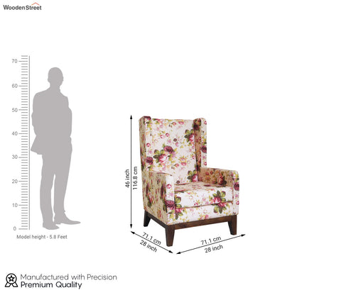 Joan Wingback Chair (Fabric, Cream Blossom)
