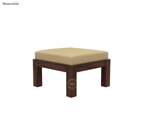 Reid Sheesham Wood Coffee Table with Four Cushioned Stools (Walnut Finish)