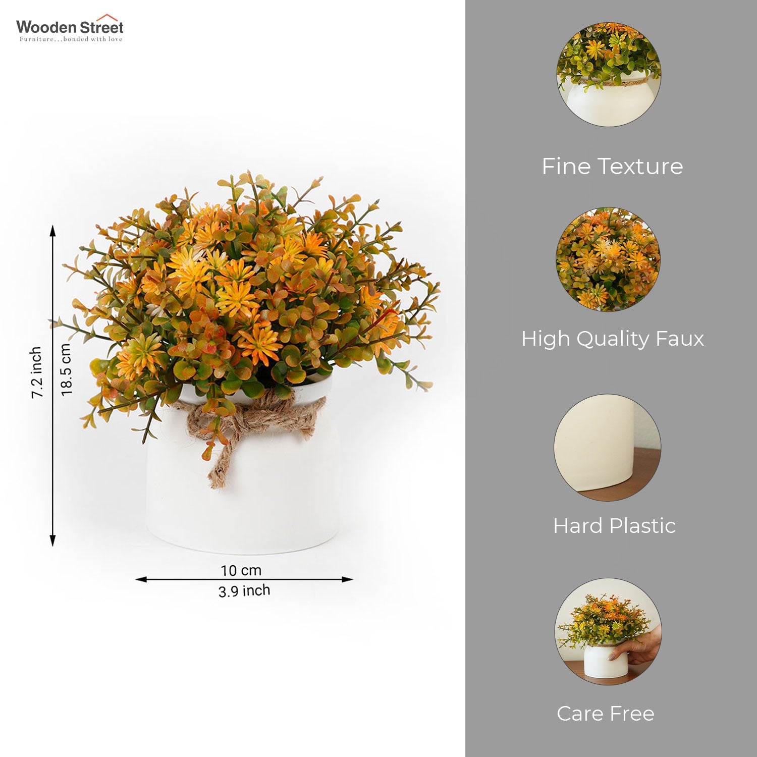 Magnificat Artificial Flowers With Pot (Orange)