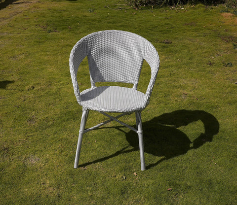 Sienna Wicker Outdoor Garden Chair (White and Black, Dual Tone)