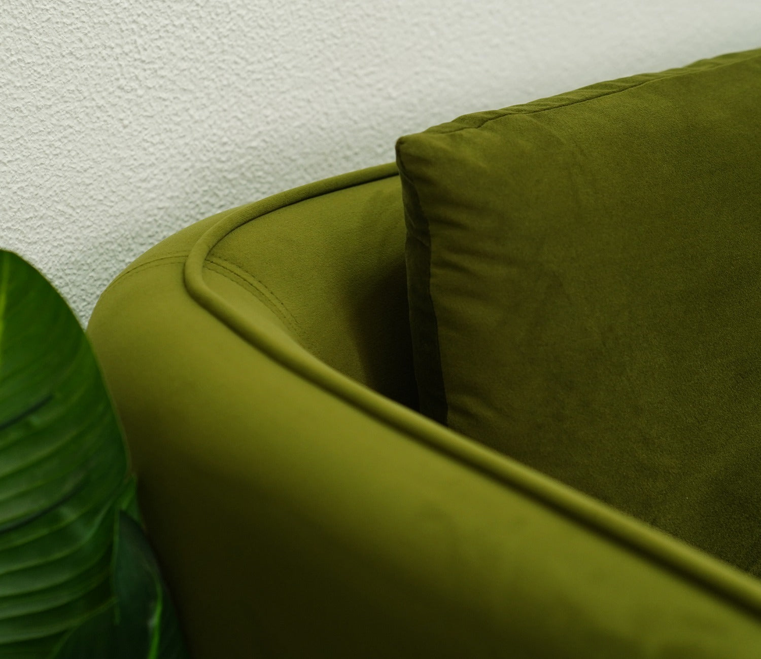 Oxford 3 Seater Fabric Sofa (Velvet, Olive Green)