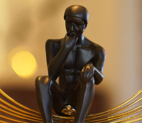 Golory Black Human Table Showpiece