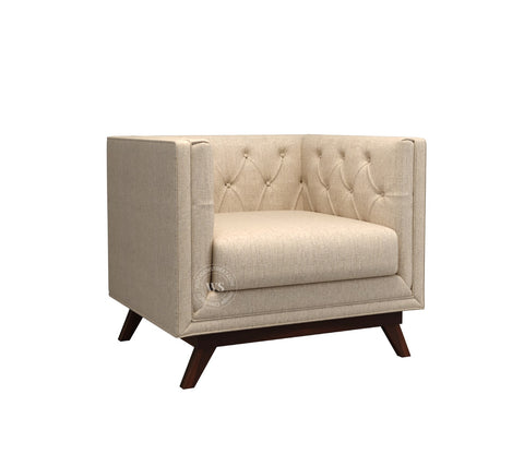 Berlin 1 Seater Sofa (Cotton, Jade Ivory)