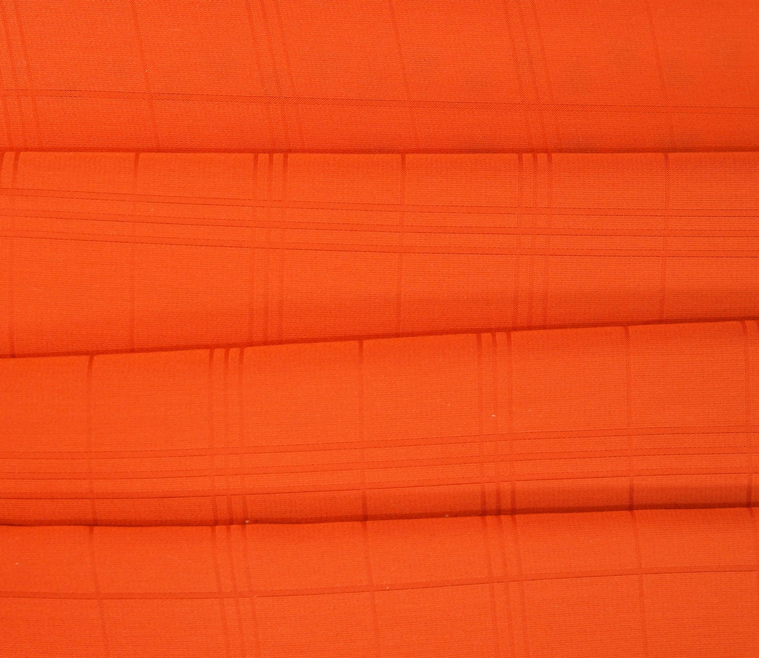 Dobby Checks Organic Bamboo 300 TC 2 Pillowcases and 1 Fitted Bedsheet (Orange, King Size)