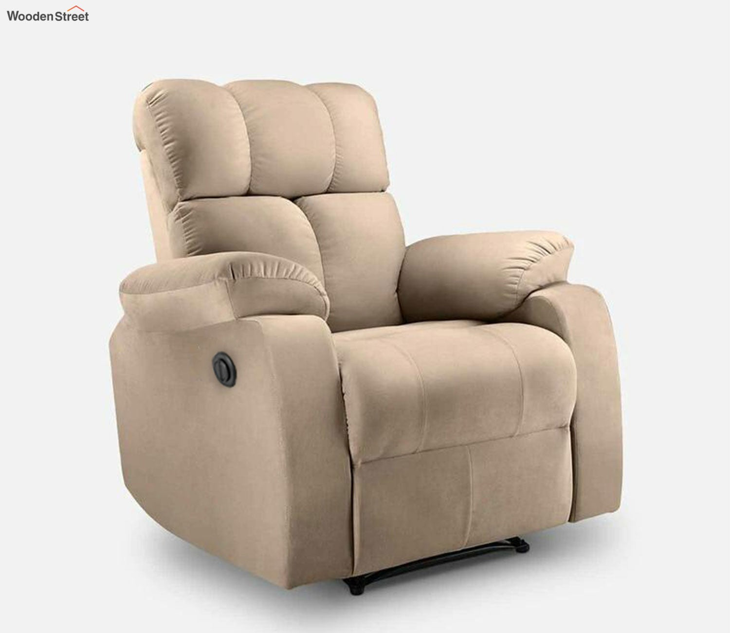 Valios Fabric 1 Seater Motorized Recliner Chair (Beige)