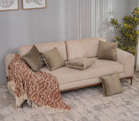 Cupid Velvet Cushion Covers - Pack of 5 (18 x 18 Inches, Pearl Beige)