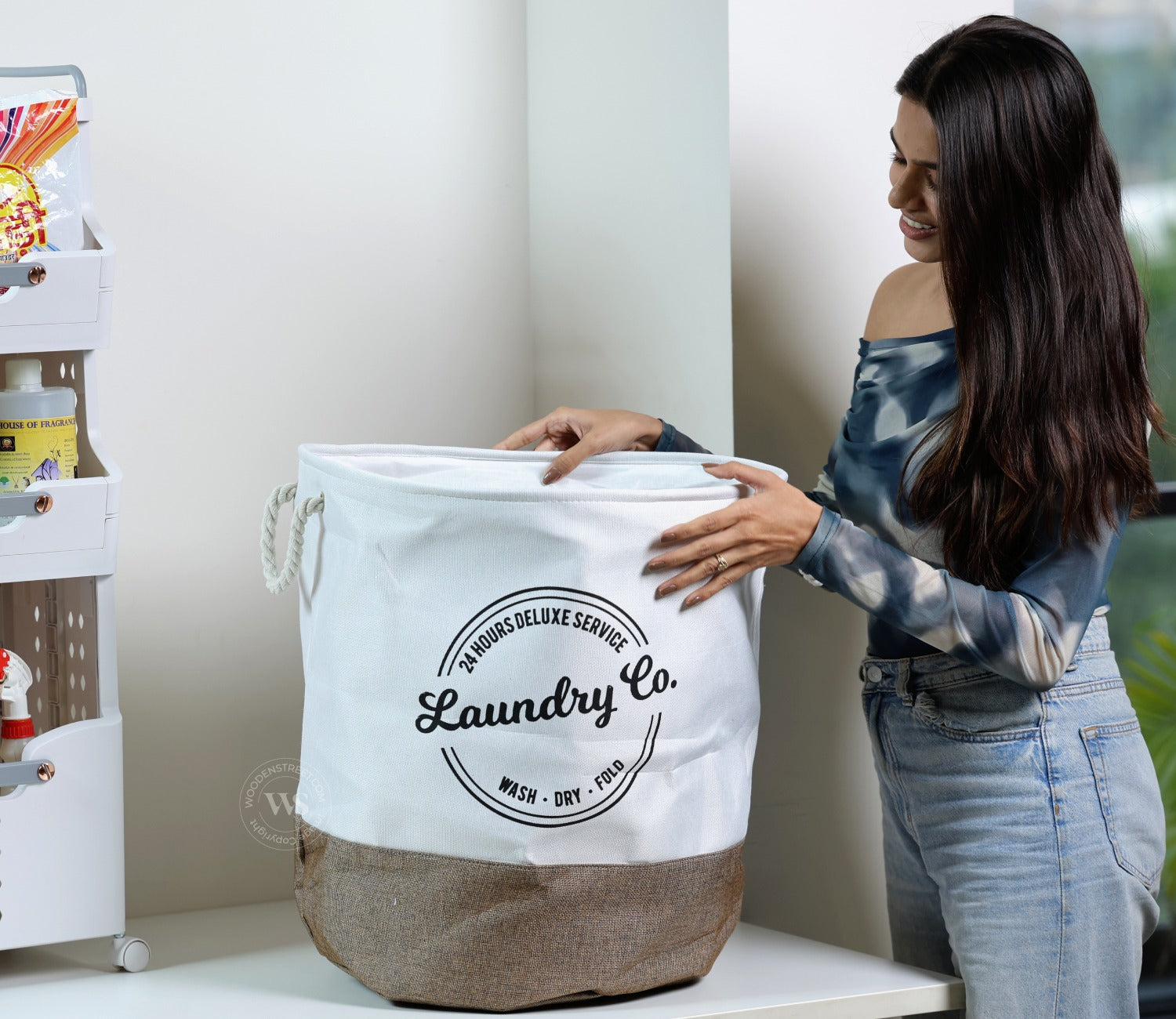 Tidy-Tote Foldable Laundy Basket