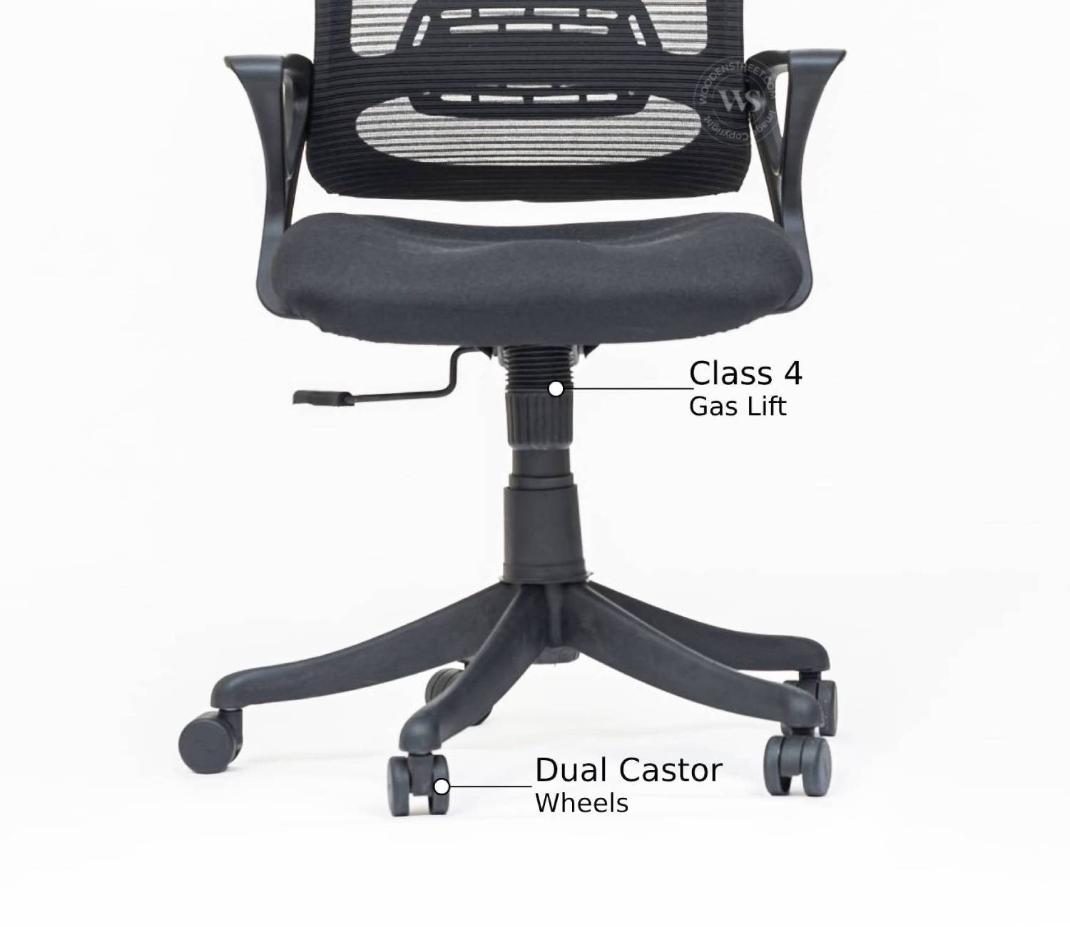 Strydom High Back Mesh Ergonomic Office Chair With Comfortable Seat, Synchro Mechanism & Durable Nylon Base (Black)