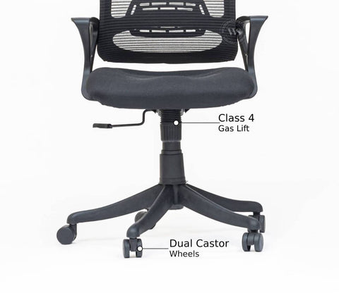 Strydom High Back Mesh Ergonomic Office Chair With Comfortable Seat, Synchro Mechanism & Durable Nylon Base (Black)