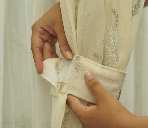 Pampa Door 1 Piece Sheer Curtain (Beige, 7 Feet)