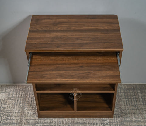 Prism Engineered Wood Study Table With Sectioned and Shelf Storage (Columbian Walnut Finish)