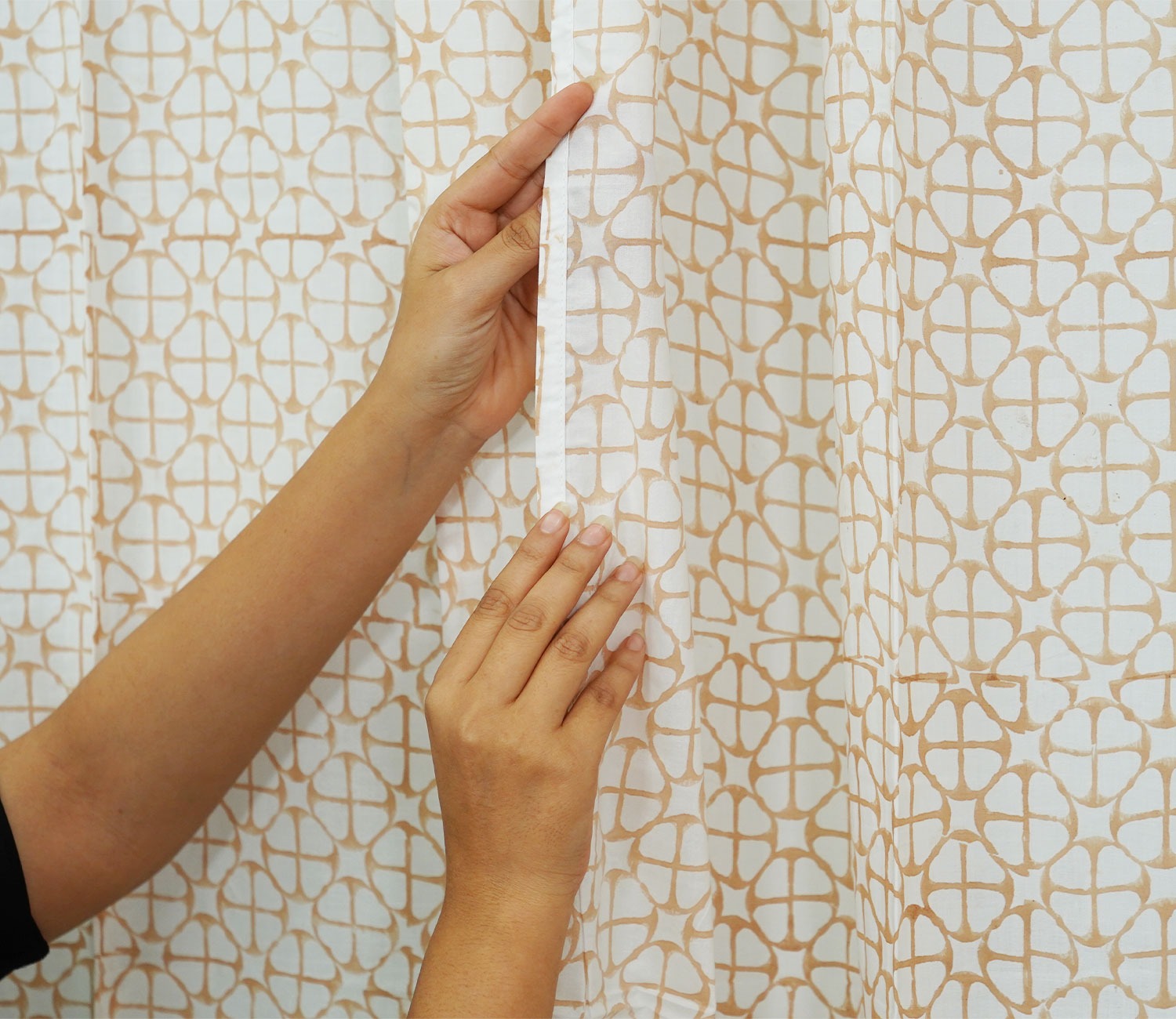 Jaali 1 Piece Long Door Curtain (Brown, 9 Feet)