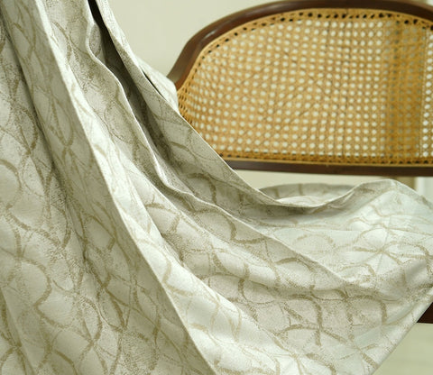 Spiral Patterned 1 Piece Blackout Curtain (Beige, 7 Feet)