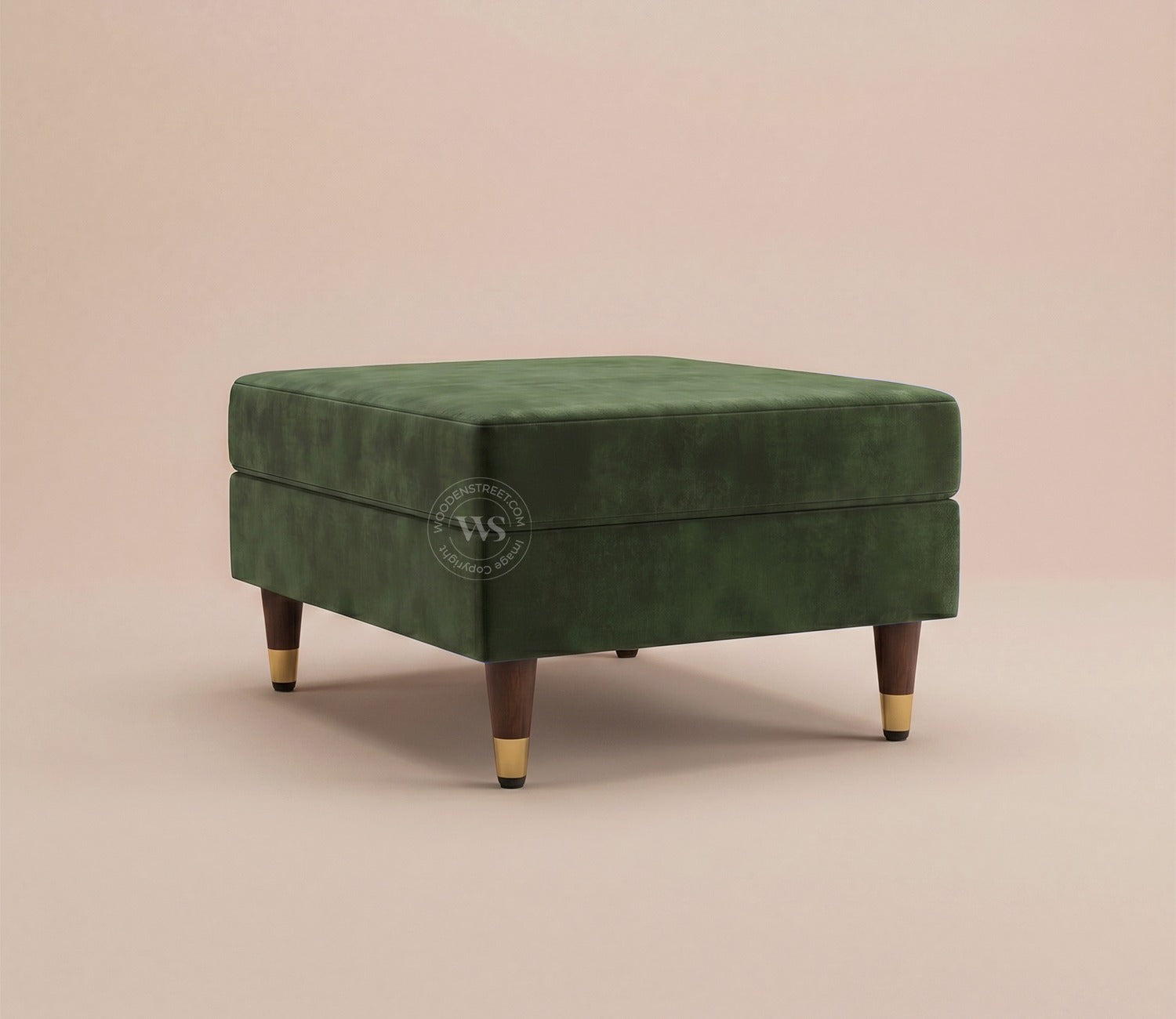Everett L-Shape Corner Fabric Sofa (Velvet, Dark Olive Green)