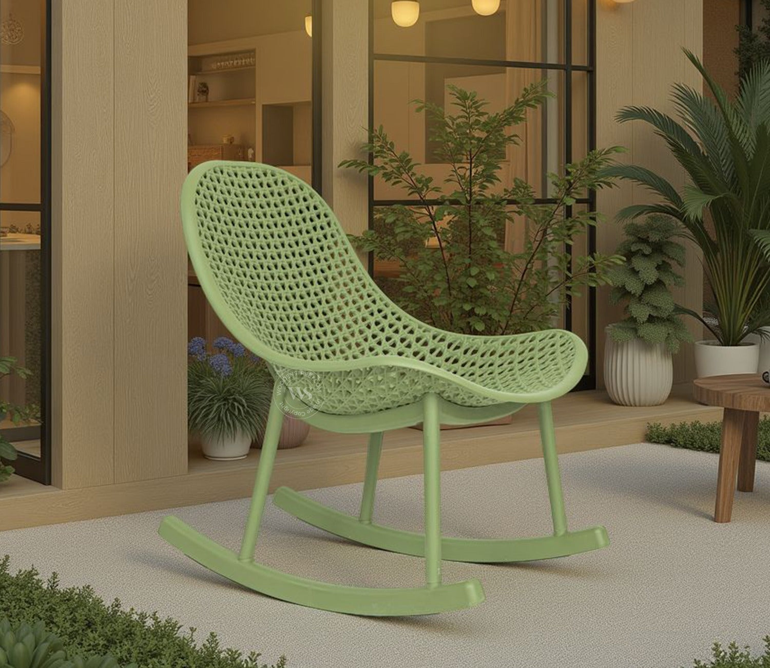 Blossie Designer Outdoor Reclining Chair – Durable & PP (Green)