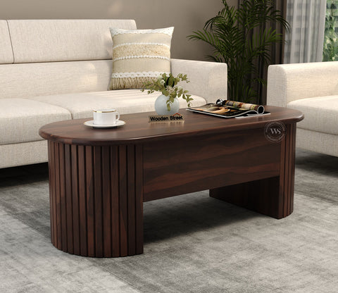 Silvia Lift Top Sheesham Wood Coffee Table with Hidden Storage Compartment (Walnut Finish)