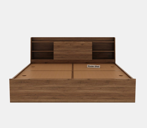 Celestia Engineered Wood Bed with Box Storage (King Size, Columbian Walnut Finish)