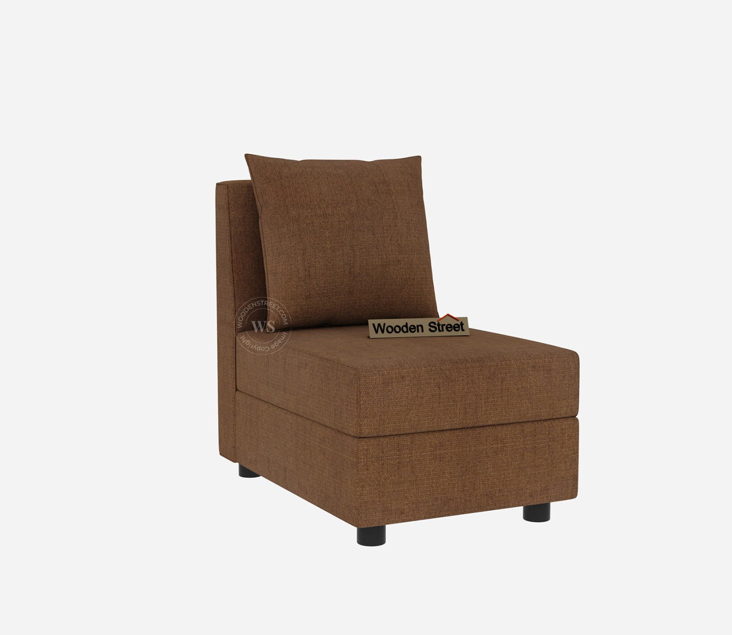 Sible L-Shape 6 Seater Left Aligned Fabric Sofa (Cotton, Mocha Brown)