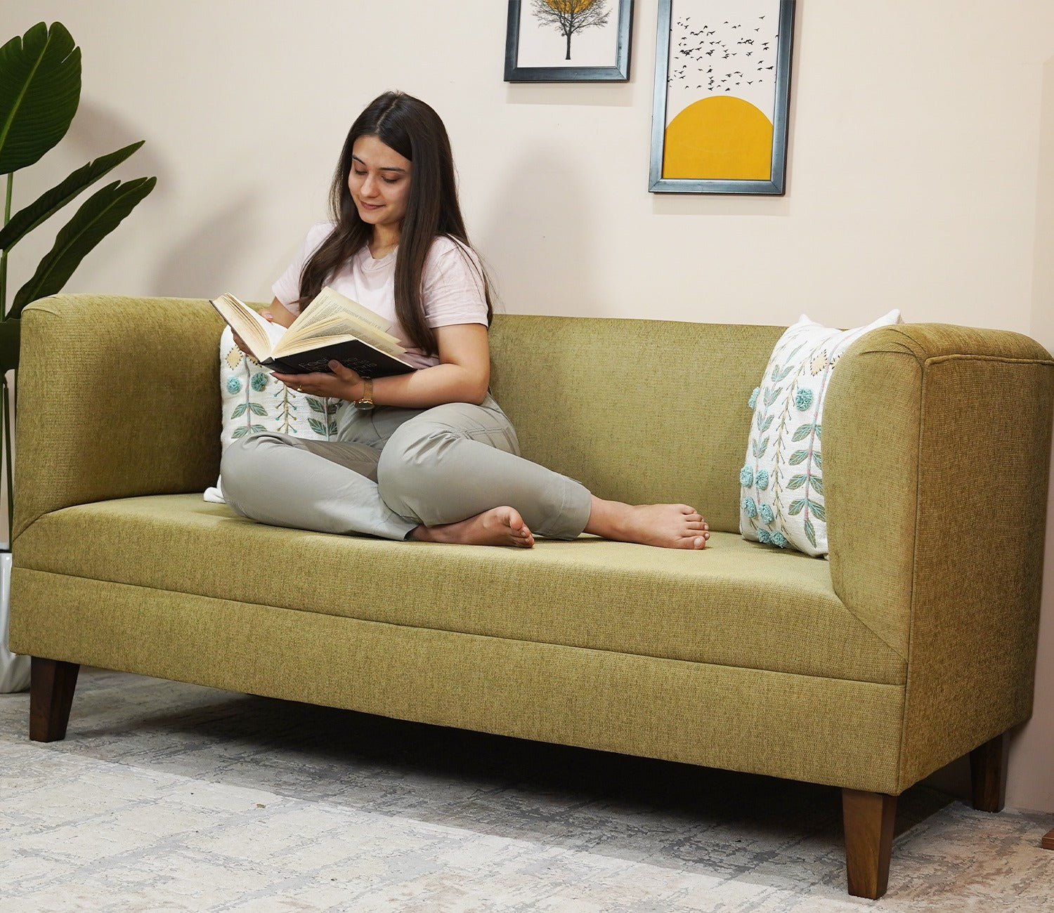 Dexter 3 Seater Fabric Sofa (Cotton, Fresh Mint)