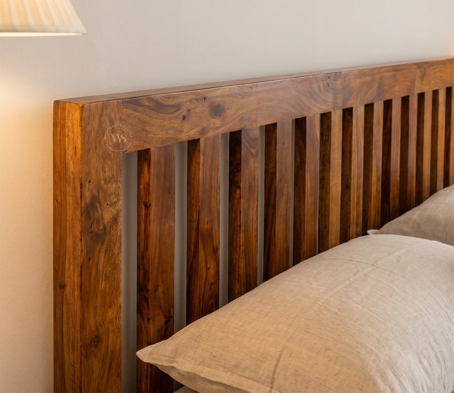 Venice Wooden King Size Bed Without Storage (Honey Finish)