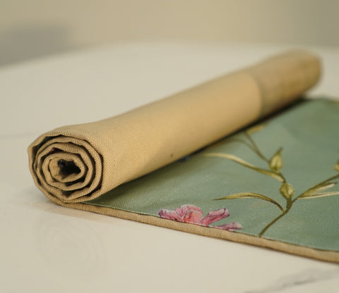 Bird on Branch Printed Cotton Table Runner (Teal, 13 x 72 Inches)