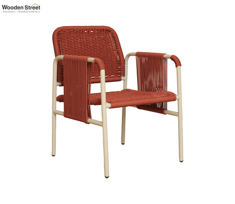 Corsica Rope Woven 2 Seater Outdoor Set with Coffee Table (Brick Red)