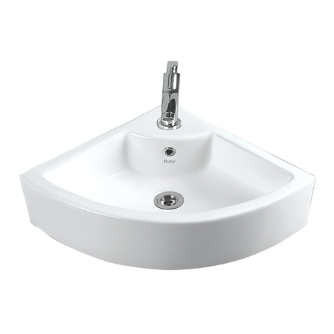 Trueliving_Ara Wall-hung Wash Basin (White) 48D x 48W x 13.5H Centimeters