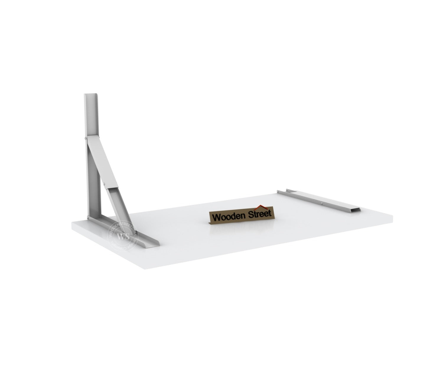 Stanko Foldable Wall Mounted Engineered Wood Study Table (Frosty White Finish)
