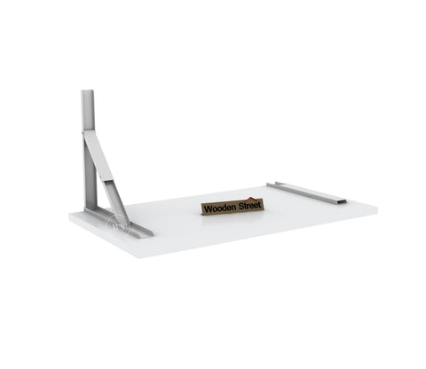Stanko Foldable Wall Mounted Engineered Wood Study Table (Frosty White Finish)