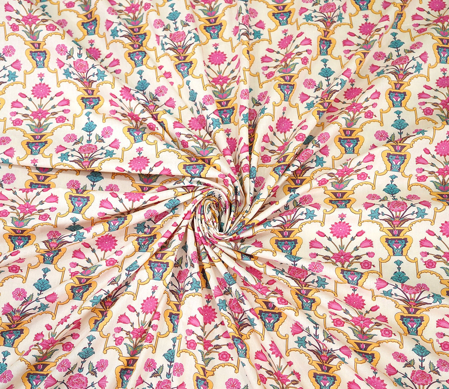 Jaipur Celebration Queen Size Bedsheet (Pink)