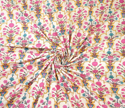 Jaipur Celebration Queen Size Bedsheet (Pink)