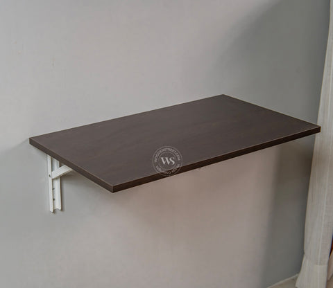 Stanko Foldable Wall Mounted Engineered Wood Study Table (Columbian Walnut Finish)