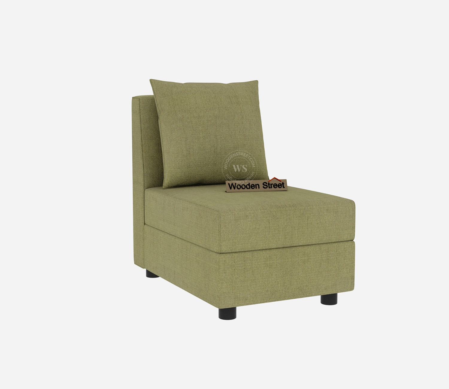 Sible 6 Seater Right Aligned Fabric L Shape Sofa (Cotton, Fresh Mint)