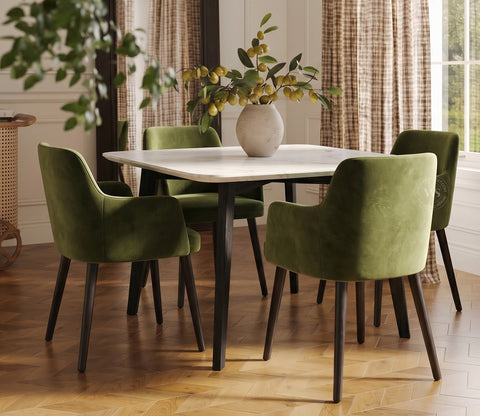 Aureya Upholstered Arm Chair (Dark Olive Green)