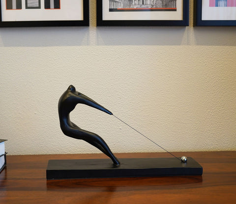 Black Cast Iron Pull Rope Figurine (S, Black)